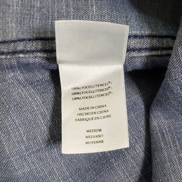 Rails Rosalee Tied Chambray Button Down Denim Lyocell Shirt Sz Medium Casual - Picture 7 of 12